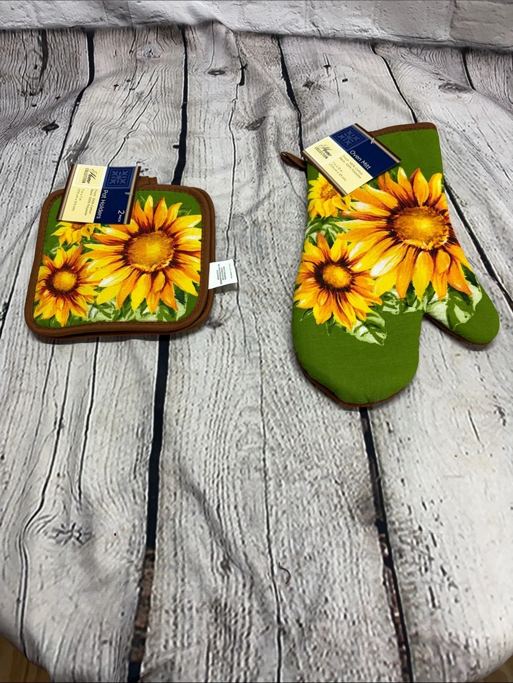 Home Collection Sunflower Kitchen Linen Set - Yellow & Green